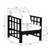 BAYU OPEN SQUARE LATTICE FRAME RATTAN OCCASIONAL CHAIR