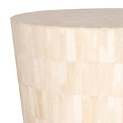 TABLA ROUND INLAY STOOL, WHITE