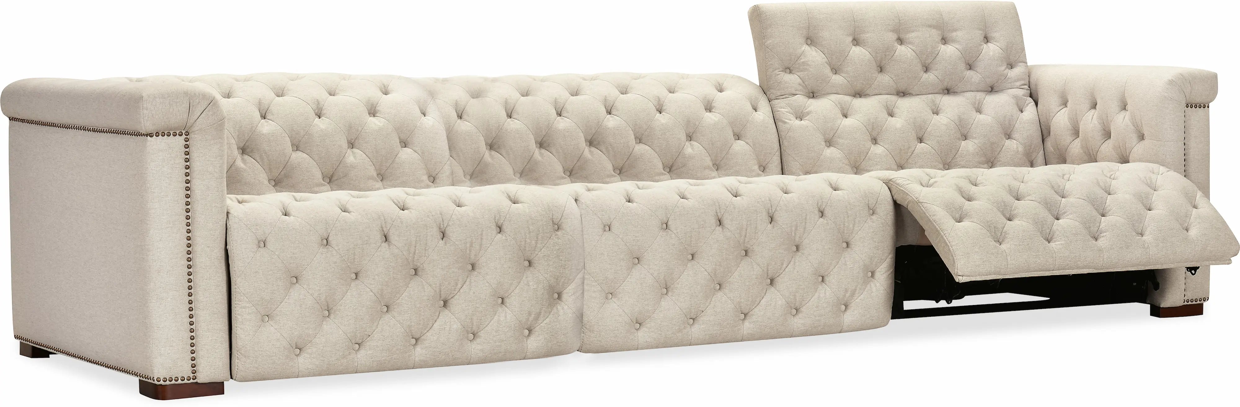 Savion Deux 3 Seat Sofa with Two Power Recliners and Three Power Headrests