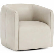 Bernhardt Aline Leather Swivel Chair – Modern Barrel Armchair