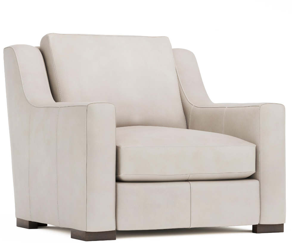 Bernhardt Germain Leather Chair – Modern Top-Grain Leather Accent Chair