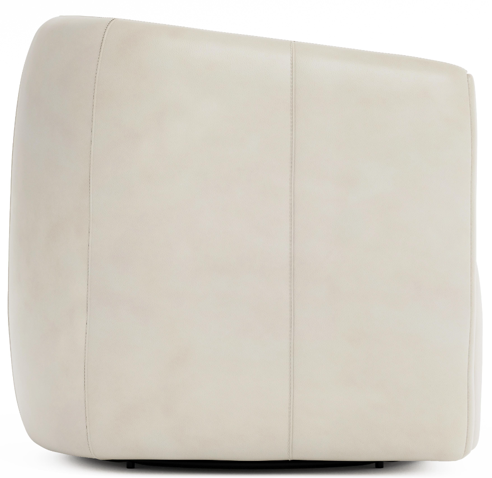Bernhardt Aline Leather Swivel Chair – Modern Barrel Armchair
