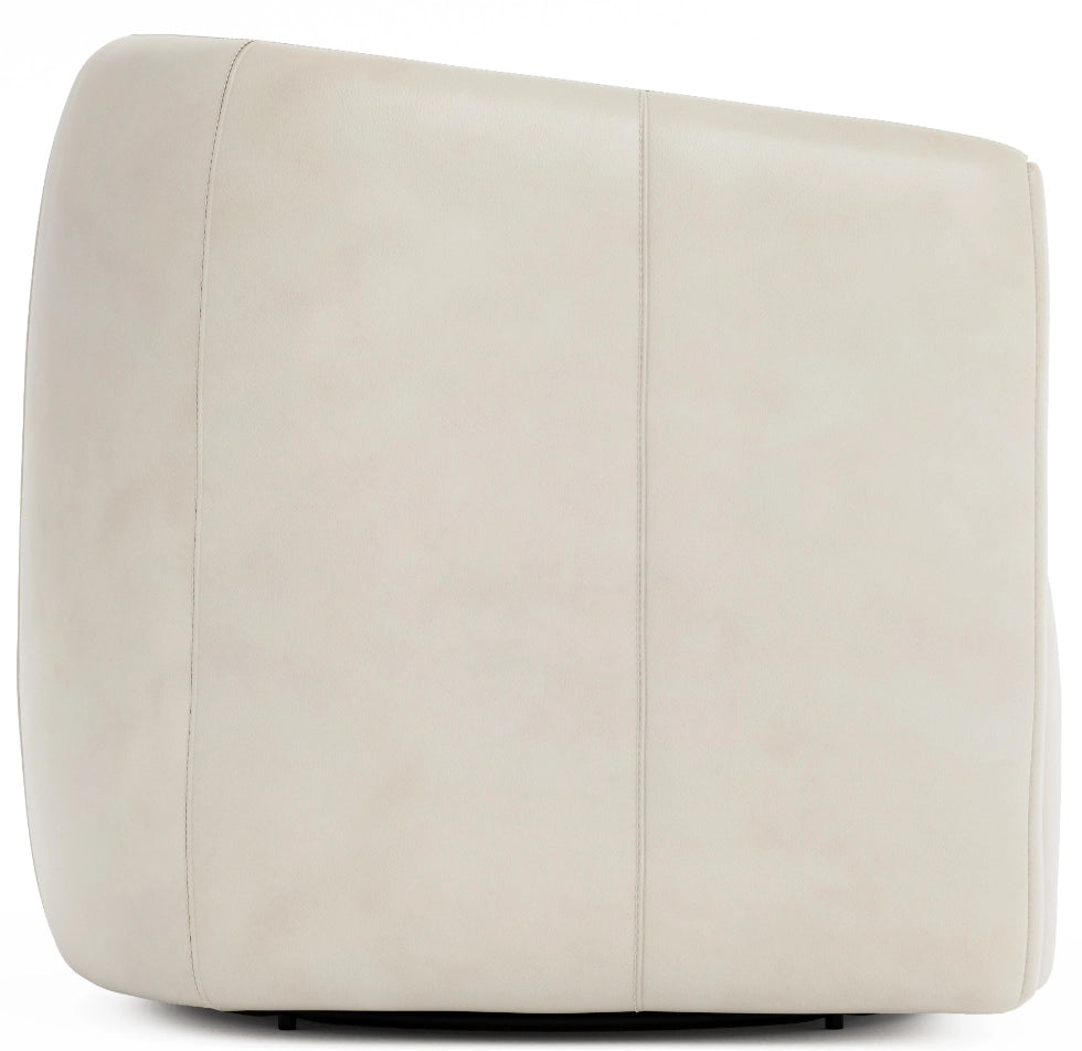 Bernhardt Aline Leather Swivel Chair – Modern Barrel Armchair