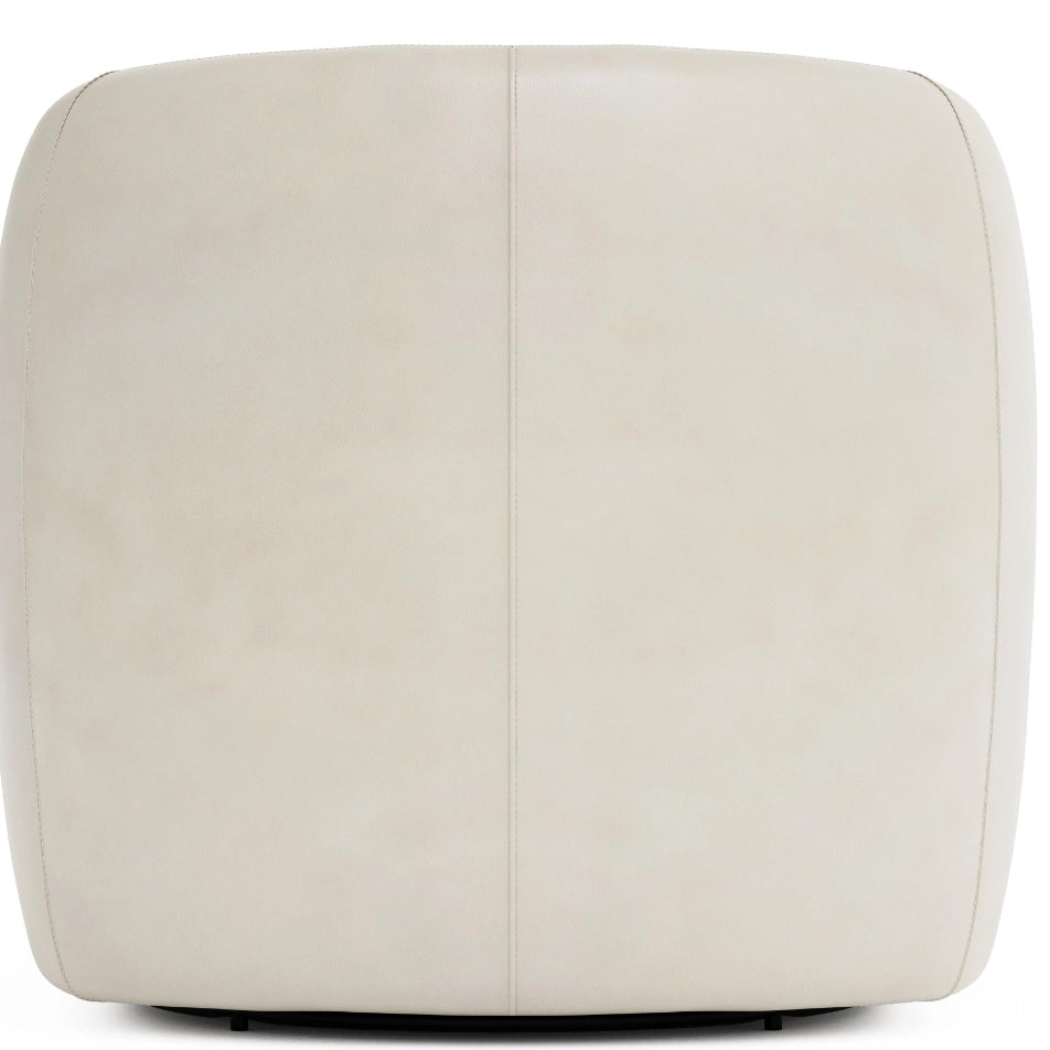 Bernhardt Aline Leather Swivel Chair – Modern Barrel Armchair