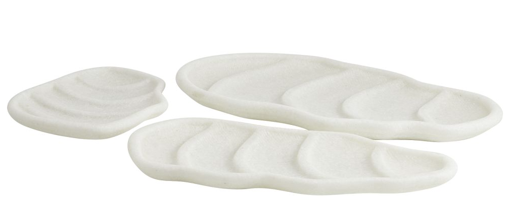 Arteriors Home Chesapeake Trays – Set of 3, Ivory Ricestone