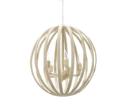 MADERA COCO CHANDELIER, WHITE
