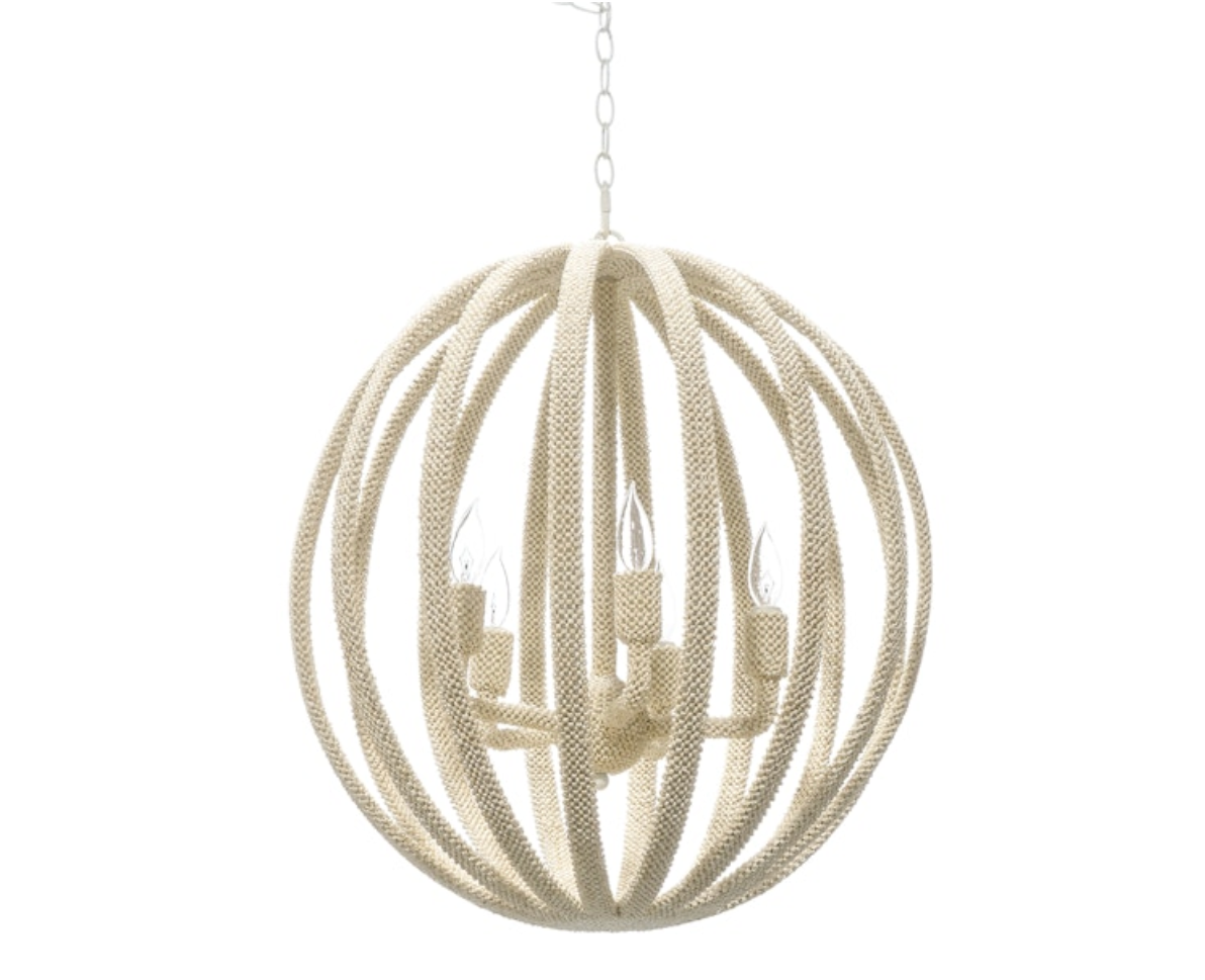 MADERA COCO CHANDELIER, WHITE