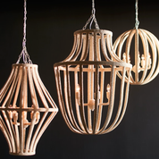 MADERA COCO CHANDELIER, WHITE