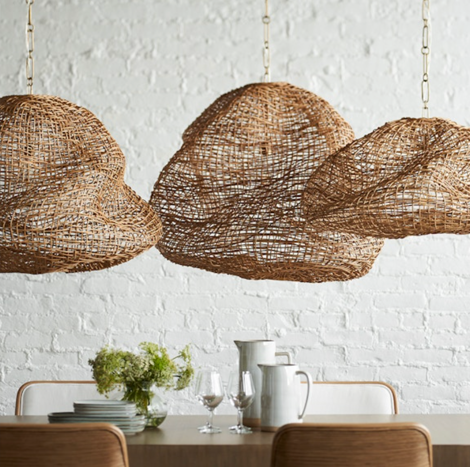 ANDORRA WICKER PENDANT, LARGE NATURAL