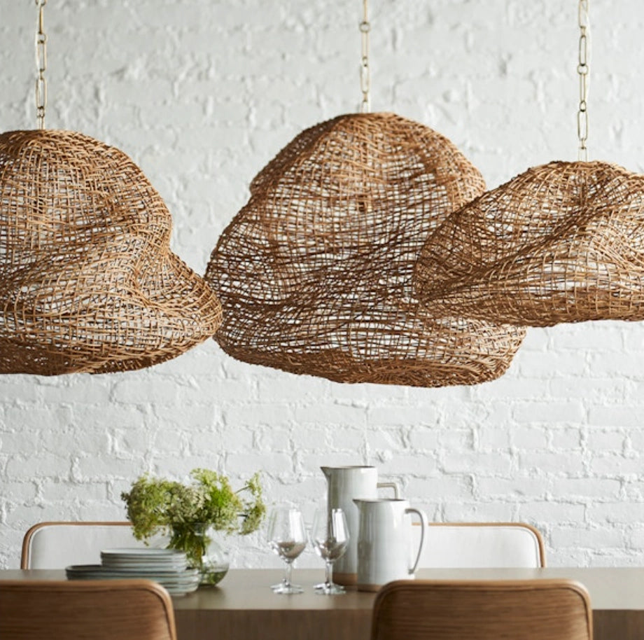 ANDORRA WICKER PENDANT, LARGE NATURAL