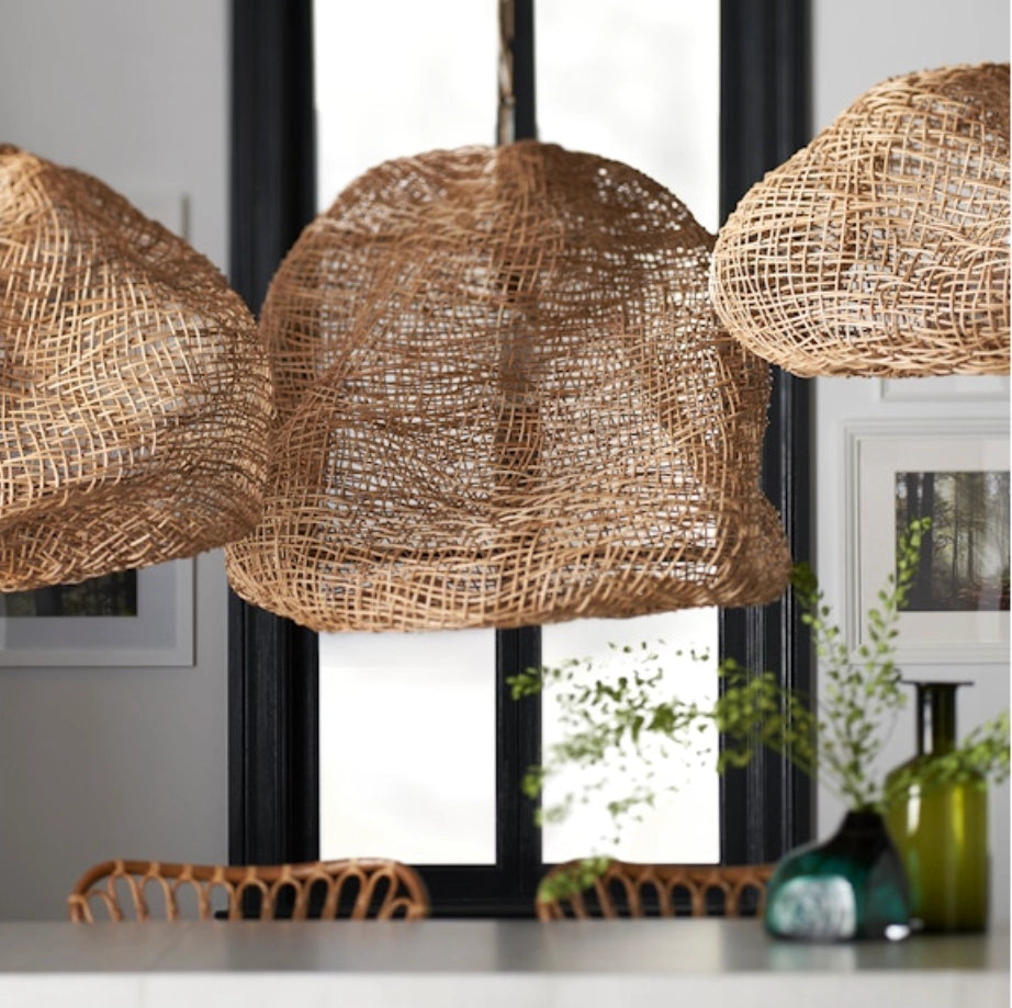ANDORRA WICKER PENDANT, LARGE NATURAL