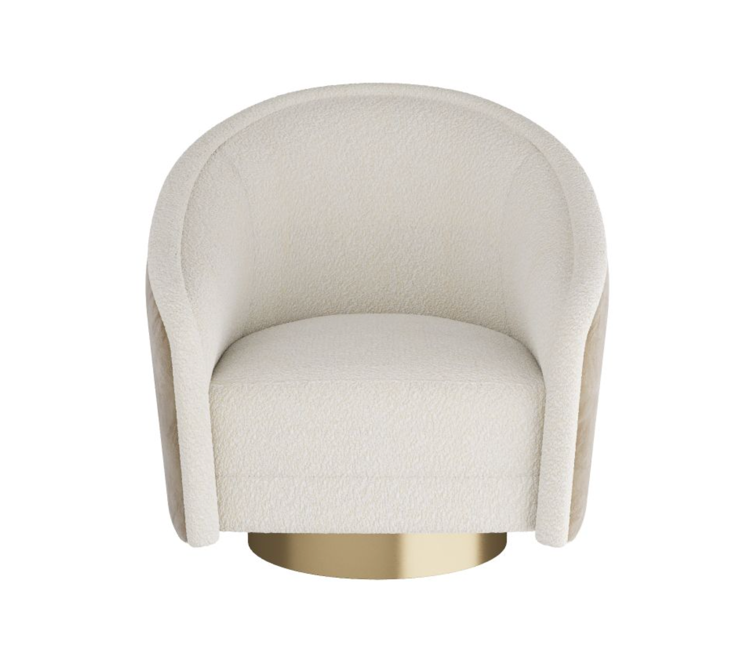 Arteriors Aljona Swivel Chair – Cream Sherpa & Oyster Leather – Marisol ...