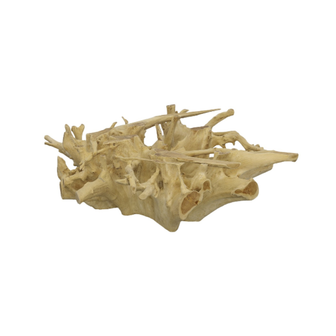 TEAK ROOT T COFFEE TABLE BLEACHED, SQUARE