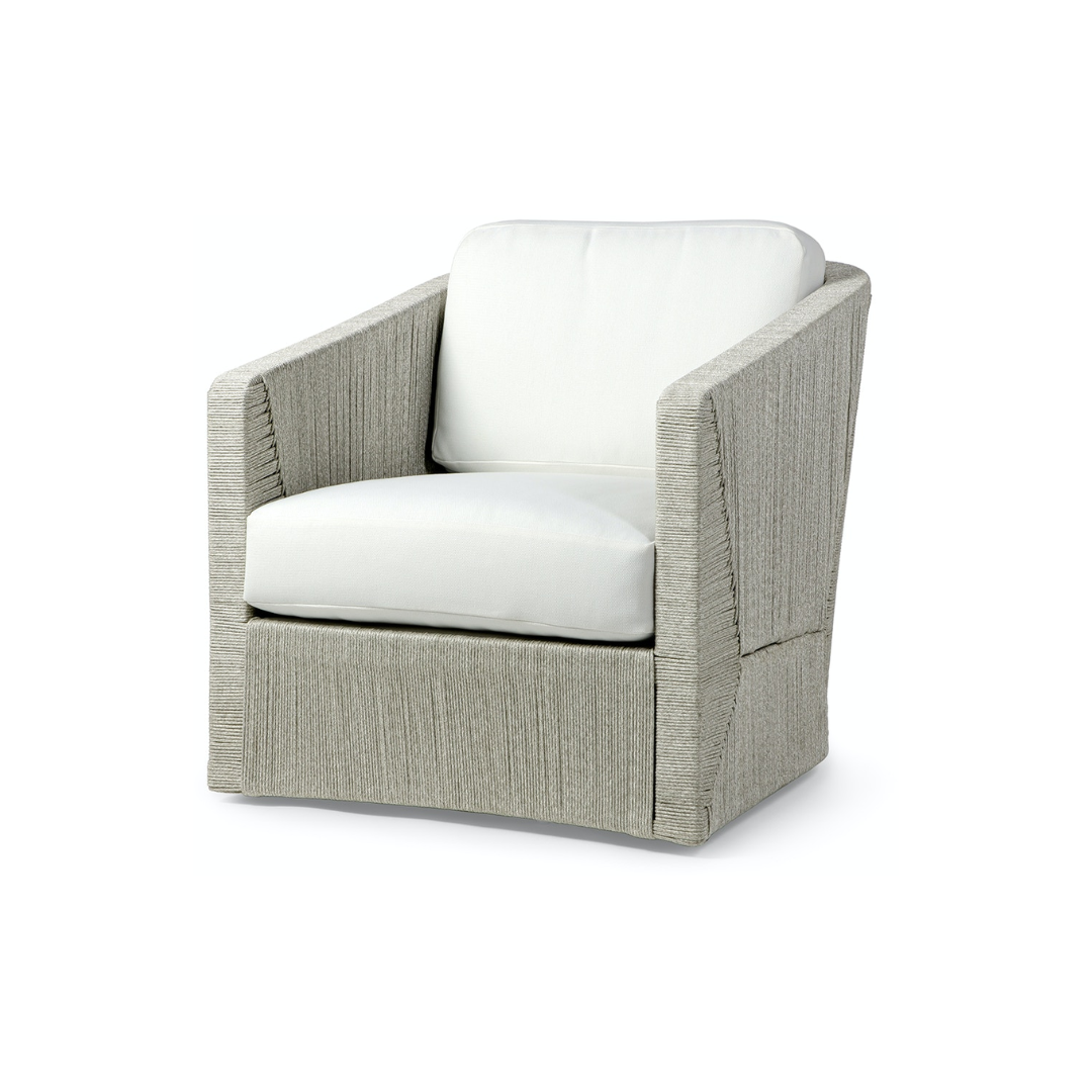 CARMINE OUTDOOR SWIVEL LOUNGE CHAIR, LIGHT FOG